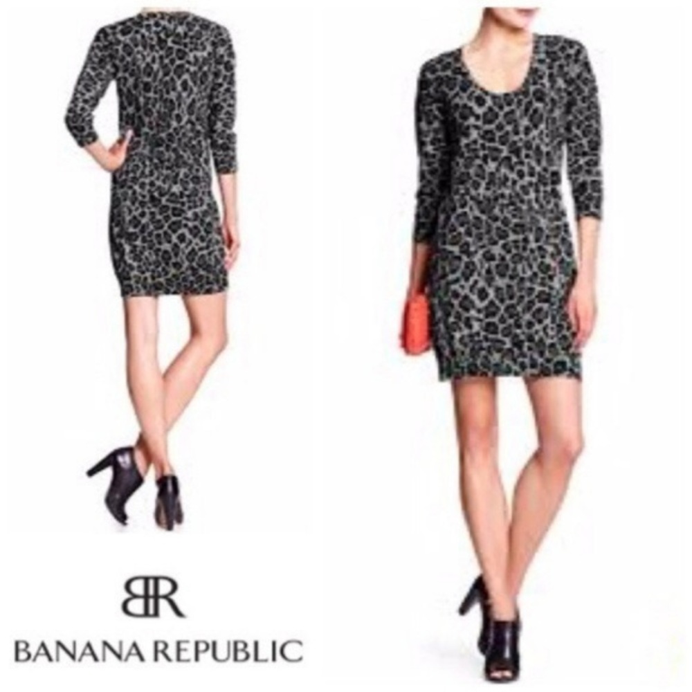 Banana Republic cheetah sweater dress
